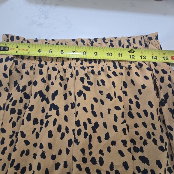 Hey Moments Womens Leopard Print Pants Large Tan Black Wide Leg Elastic Waist... - Picture 5 of 14